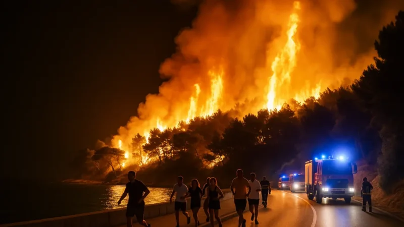 Flammen-Inferno auf Brač: Großbrand zwingt Touristen zur Flucht