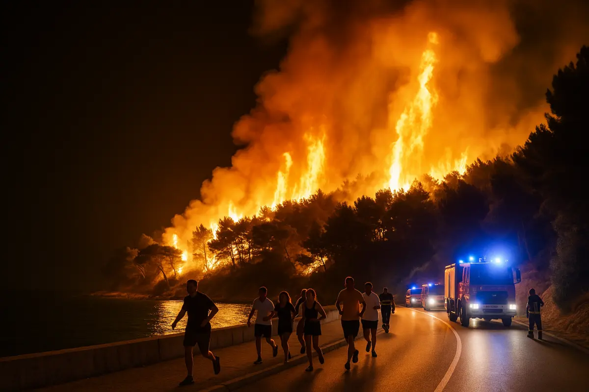 Flammen-Inferno auf Brač: Großbrand zwingt Touristen zur Flucht