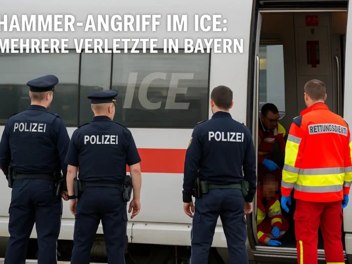Hammer-Angriff im ICE: Mehrere Verletzte in Bayern