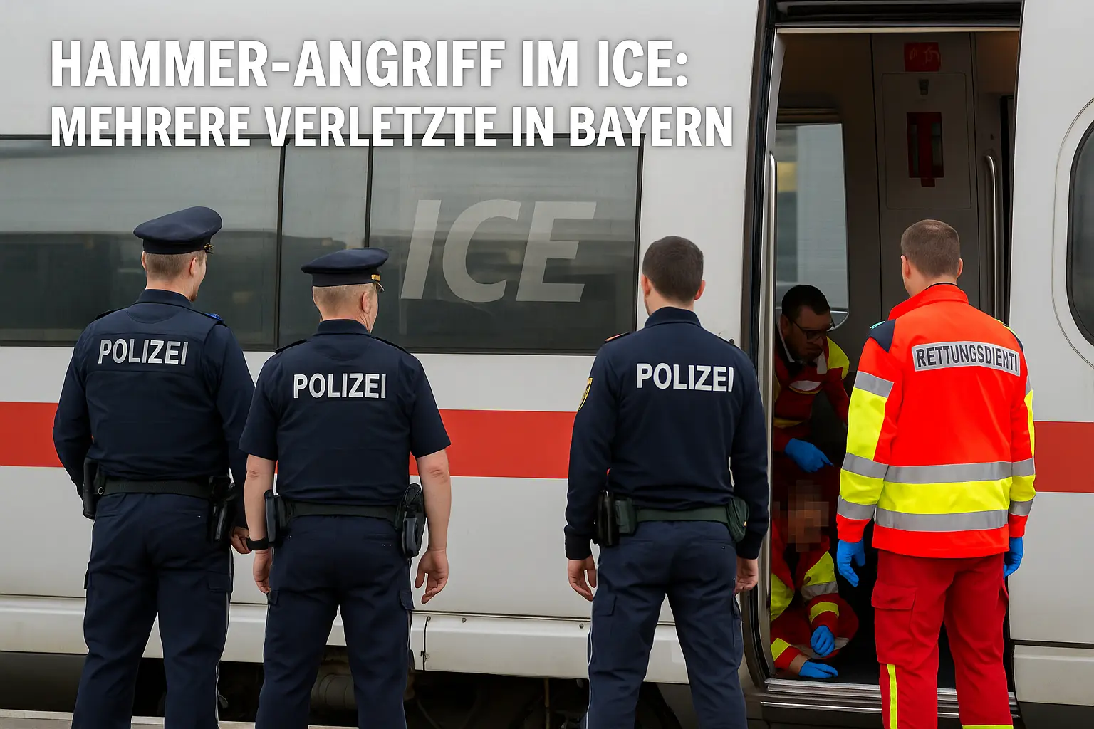 Hammer-Angriff im ICE: Mehrere Verletzte in Bayern
