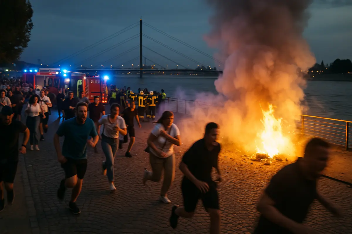 Explosion bei Feuerwerk: 19 Verletzte auf Rheinkirmes