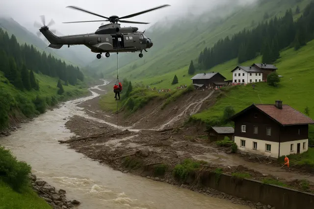 Mure schneidet Wanderer in Tirol von Außenwelt ab