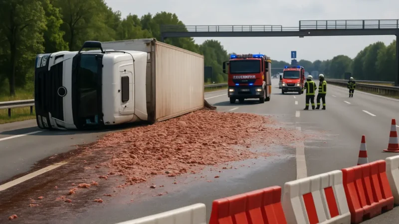 25 Tonnen Schlachtabfälle auf der A391