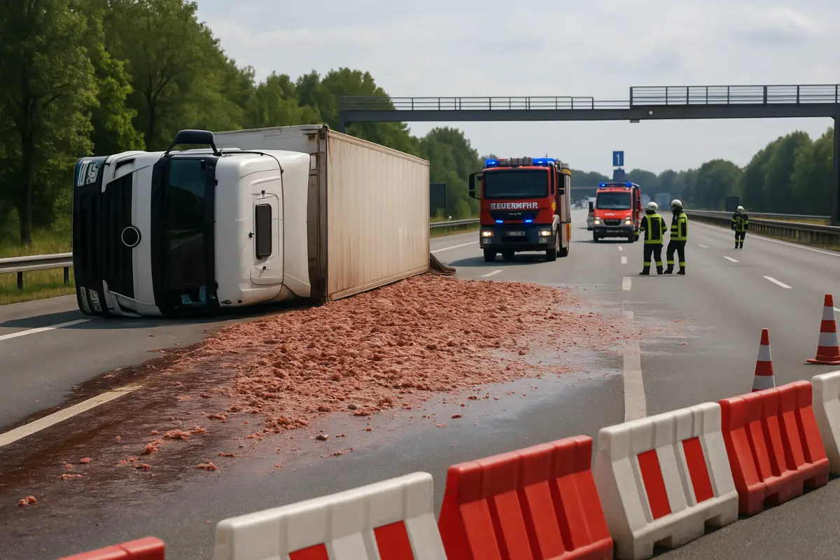 25 Tonnen Schlachtabfälle auf der A391
