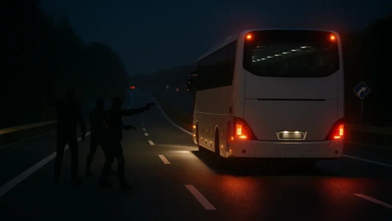 Bewaffneter Überfall auf Reisebus auf der A93