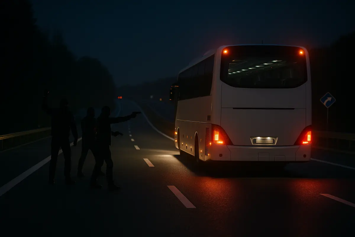 Bewaffneter Überfall auf Reisebus auf der A93