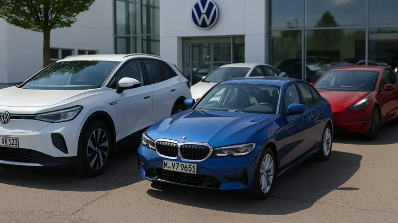 Deutsche Autobauer holen auf, Tesla verliert stark