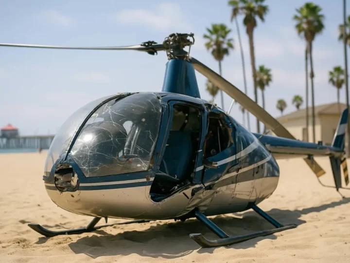 Los Angeles: Hubschrauber-Absturz am Strand