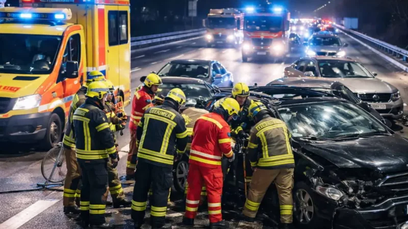 Zwölf Verletzte nach Unfall auf der A3