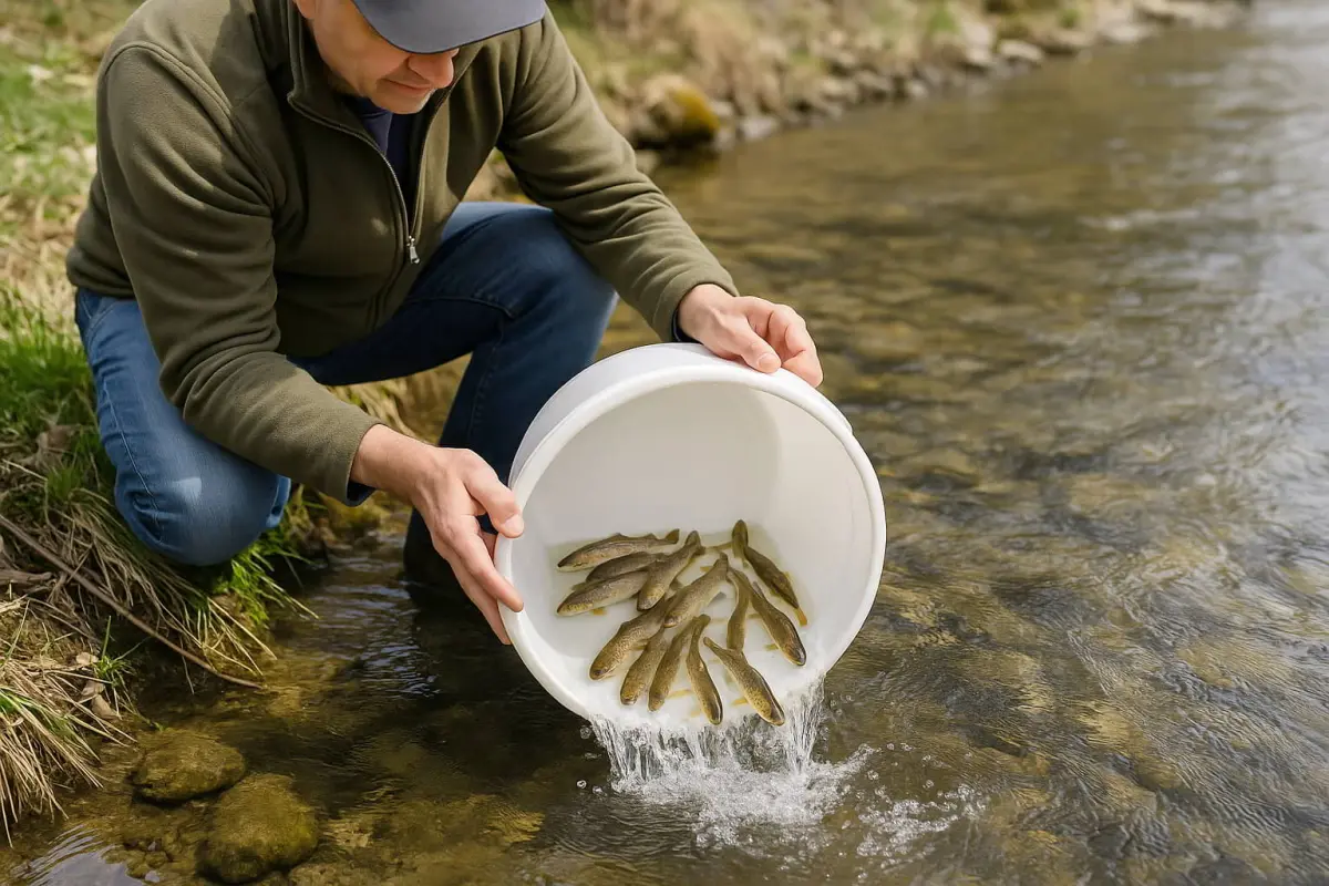 Bachforellen-Rettung in München