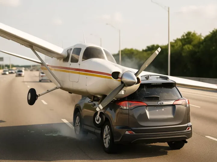 Motorausfall: Kleinflugzeug stürzt auf Auto
