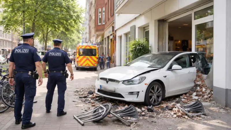 E-Auto prallt in Hauswand – zwei Verletzte
