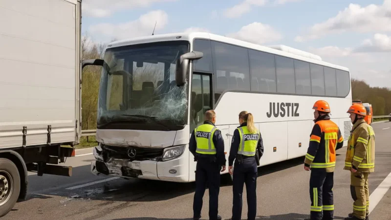 Gefangenentransport verunglückt auf A4