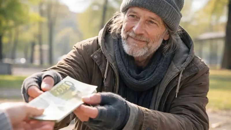 Pfand für andere: Obdachloser spendet 200 Euro