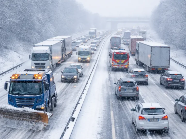 Eisregen stoppt Verkehr: Autobahnen blockiert
