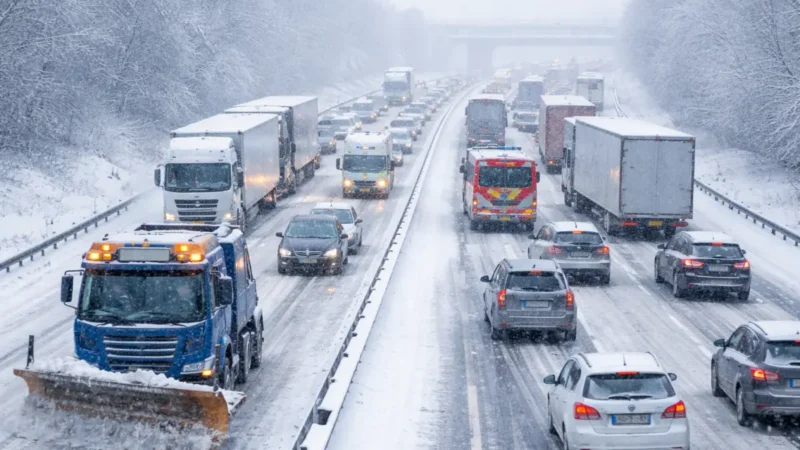 Eisregen stoppt Verkehr: Autobahnen blockiert