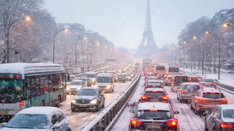 Schneechaos in Paris: Über 1000 km Stau