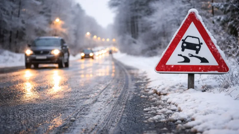 Rutschige Straßen: DWD warnt vor Glatteis
