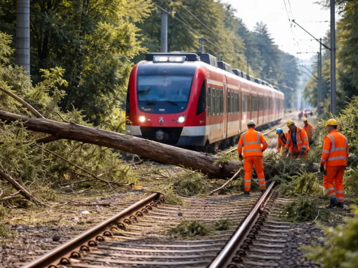Bäume legen Bahnverkehr bei Aachen lahm