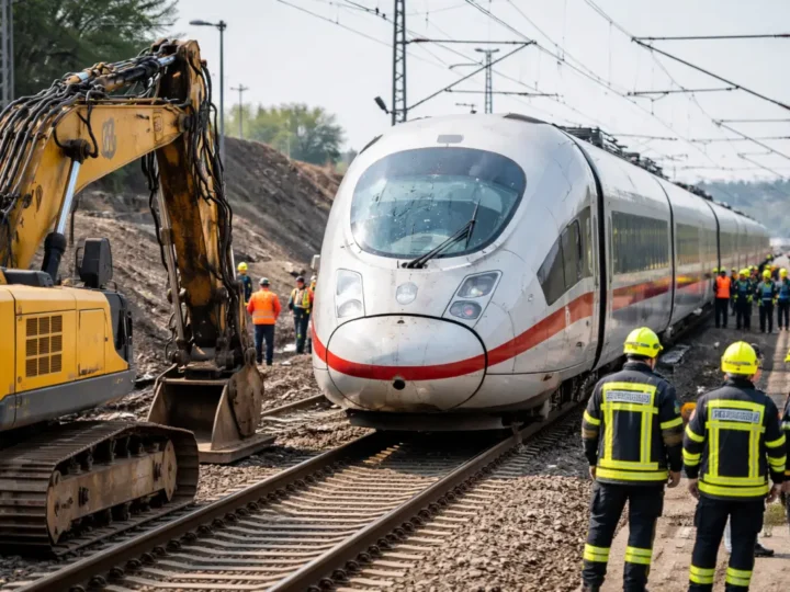 ICE-Unfall legt wichtige Bahnachse lahm