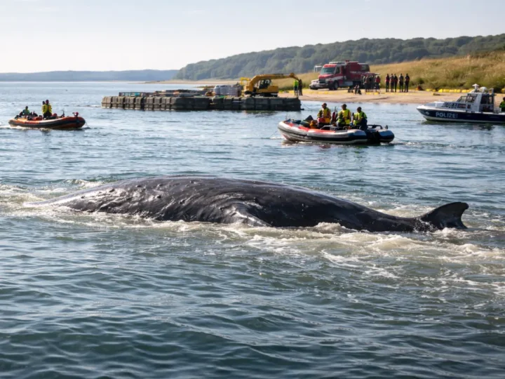 Timmy schwimmt an, und sitzt wieder fest