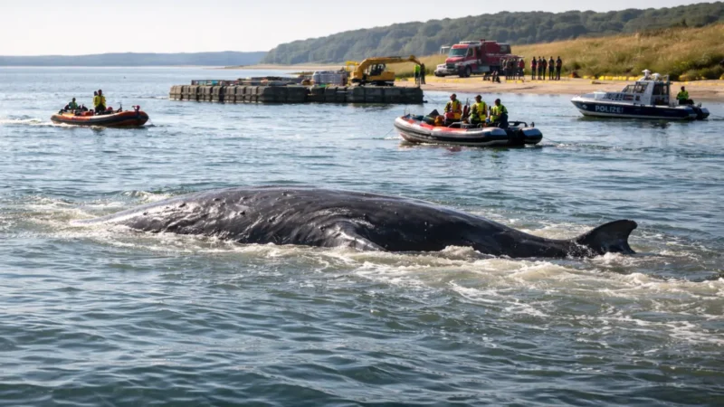 Timmy schwimmt an, und sitzt wieder fest