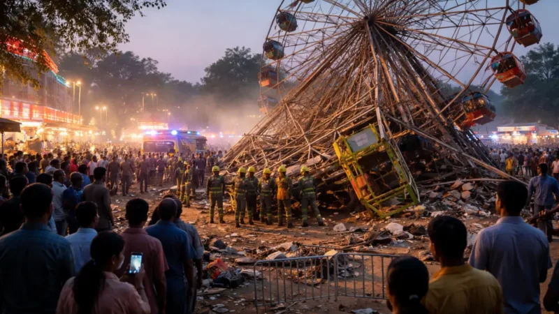 Jahrmarkt-Unglück in Indien: Dutzende verletzt