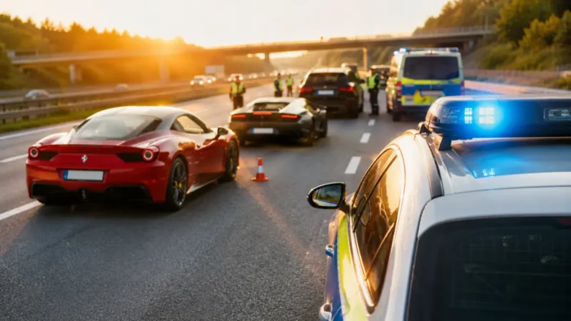 A4-Rennen: Fünf Sportwagen weg