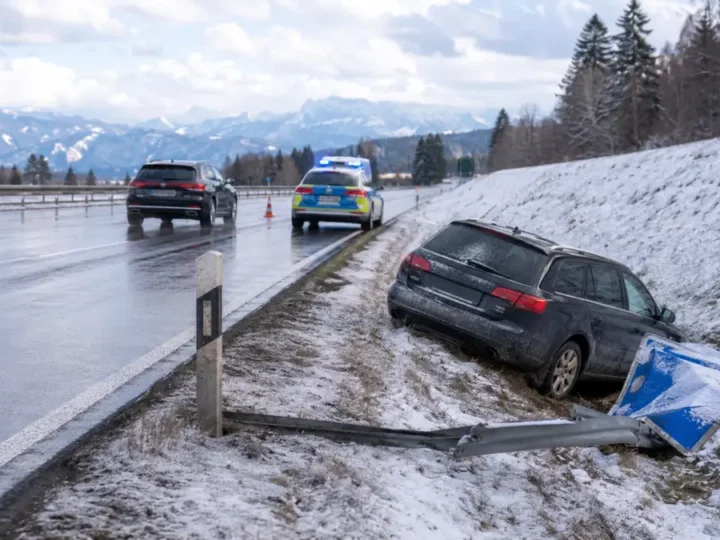 Wintereinbruch legt A96 lahm