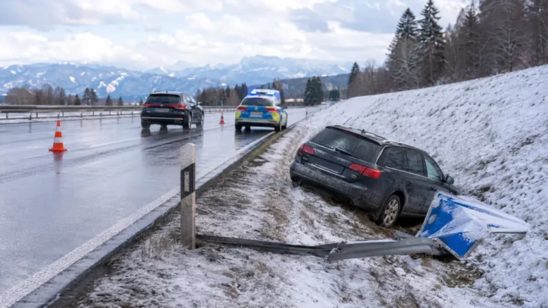 Wintereinbruch legt A96 lahm
