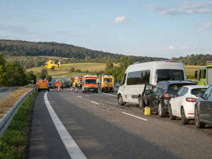 A6-Unfall: Acht Kinder schwer verletzt