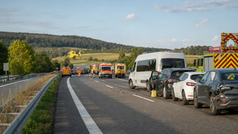 A6-Unfall: Acht Kinder schwer verletzt