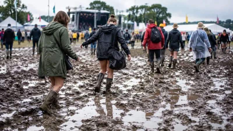 Matsch sorgt bei Rock am Ring für Stürze