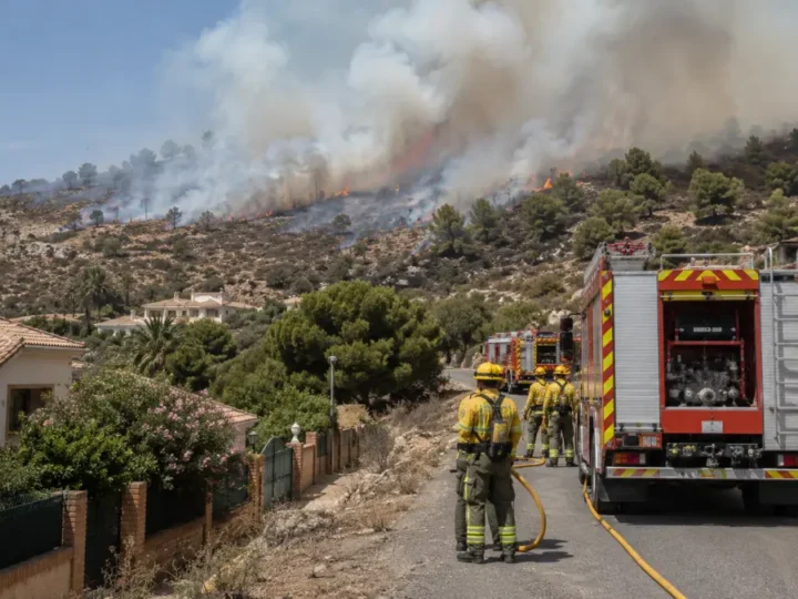 Waldbrand bei Murcia bedroht Häuser