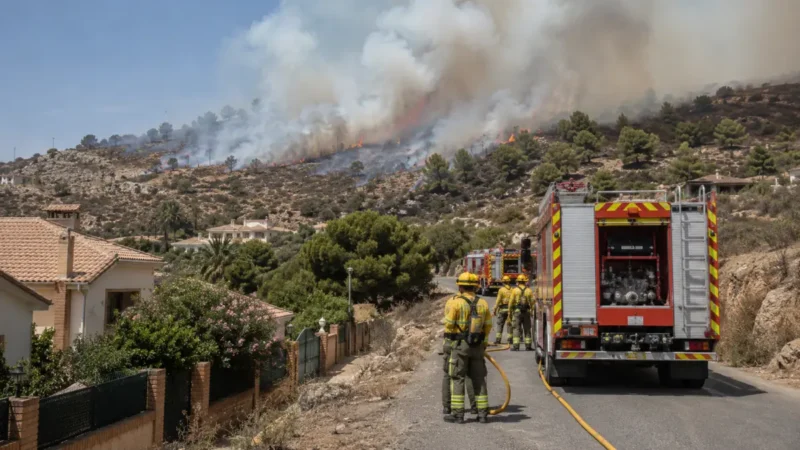 Waldbrand bei Murcia bedroht Häuser