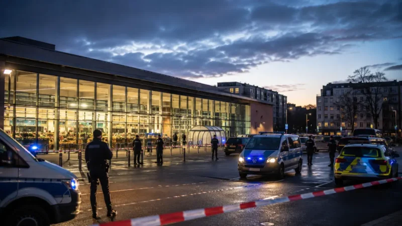 Mann hält Frau in Berliner Supermarkt als Geisel