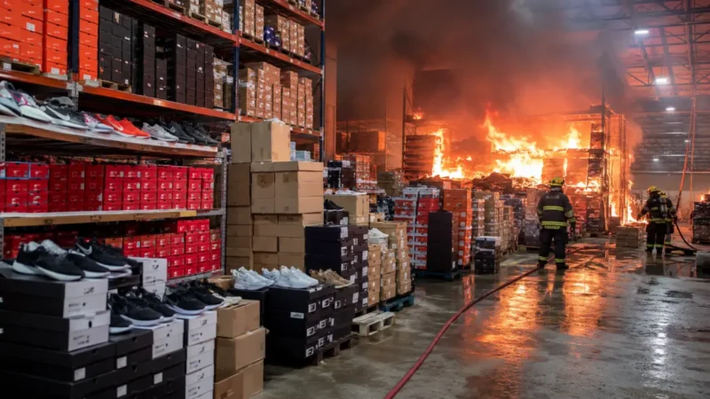 Großbrand zerstört Fabrikhochhaus in Zlín