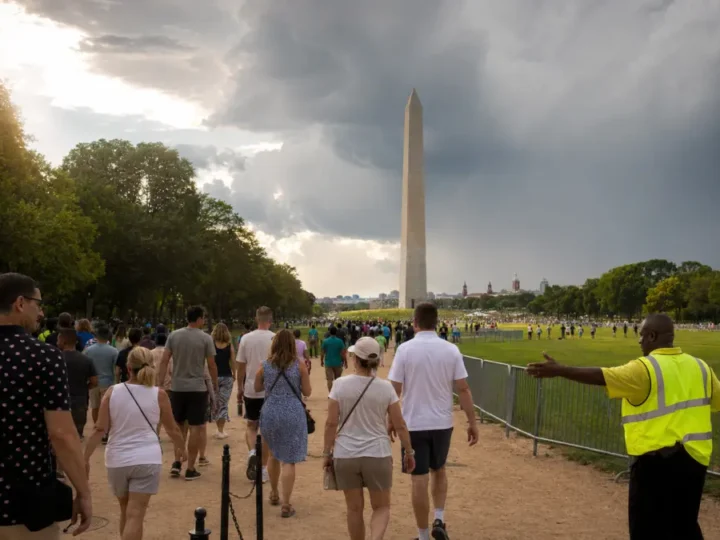 Unwetter stoppt Trump-Feier
