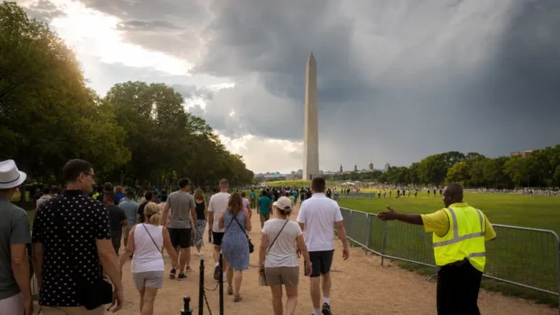 Unwetter stoppt Trump-Feier