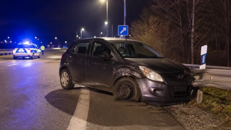 Kind fährt nachts über die A1