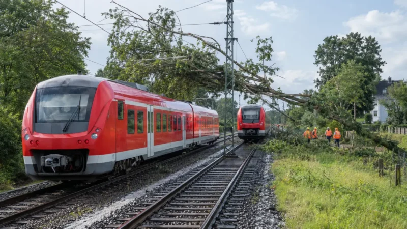 Zwei Regionalzüge nach Baumsturz evakuiert