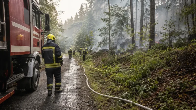 Freudenberg Waldbrand: Vier Einsatzkräfte verletzt
