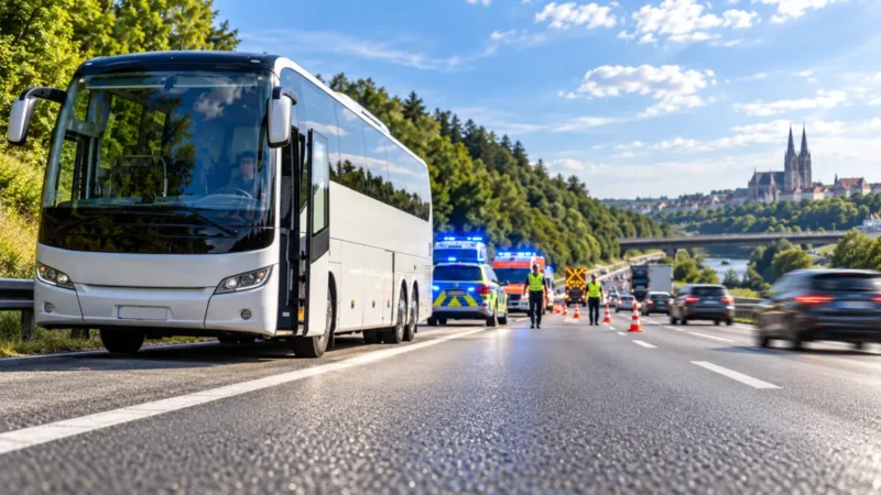A3 bei Regensburg: 20 Verletzte bei Busunfall