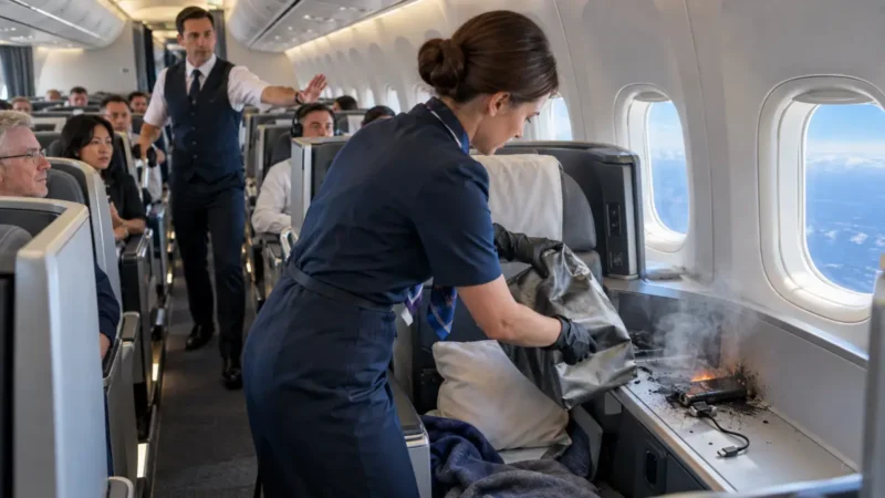 Powerbank brennt in KLM-Boeing, Flug KL735 kehrt um