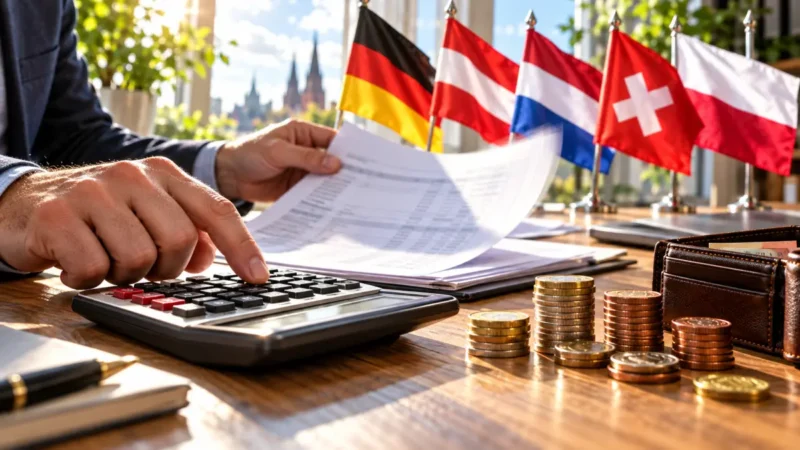 Gehalt netto: Deutschland und vier Nachbarländer