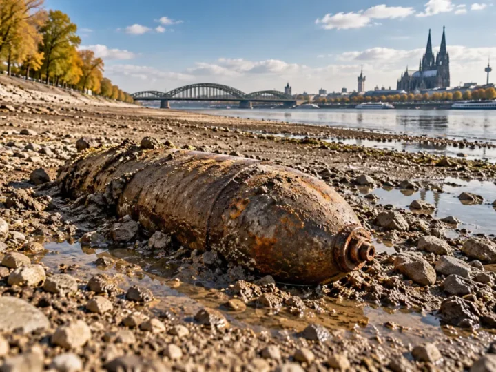 Niedrigwasser am Rhein legt gefährliche Kriegsrelikte frei